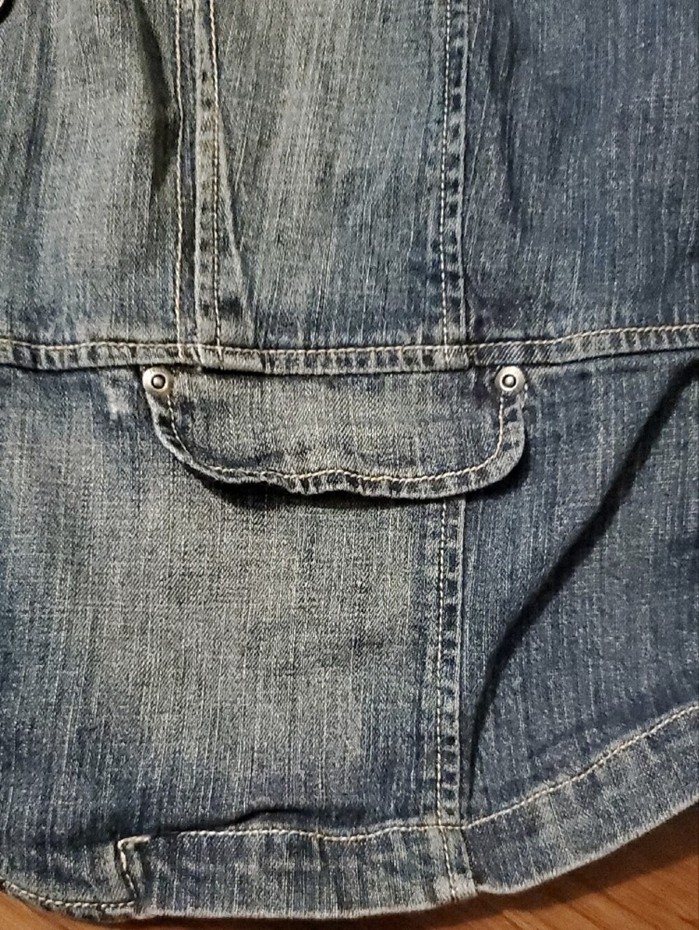 Venezia Washed Blue Denim Button Jacket - Picture 4 of 11